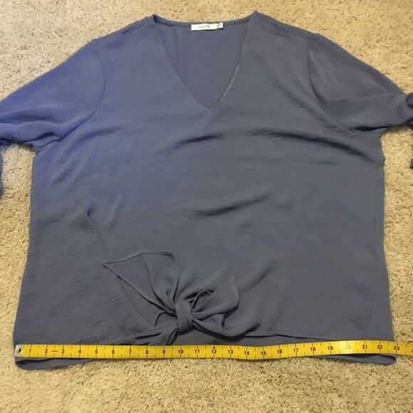 NWOT Purple BlueTie Hem Half Sleeve Blouse - Picture 14 of 16